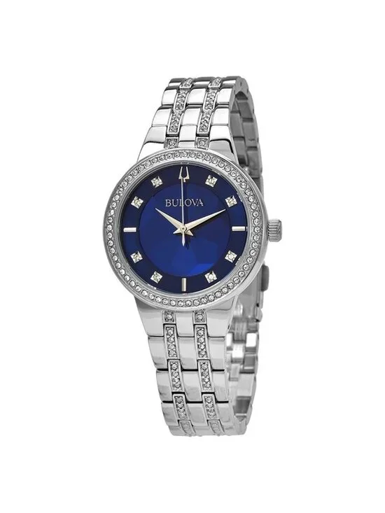 NWT Bulova Phantom Quartz Crystal Blue Dial Ladies Watch