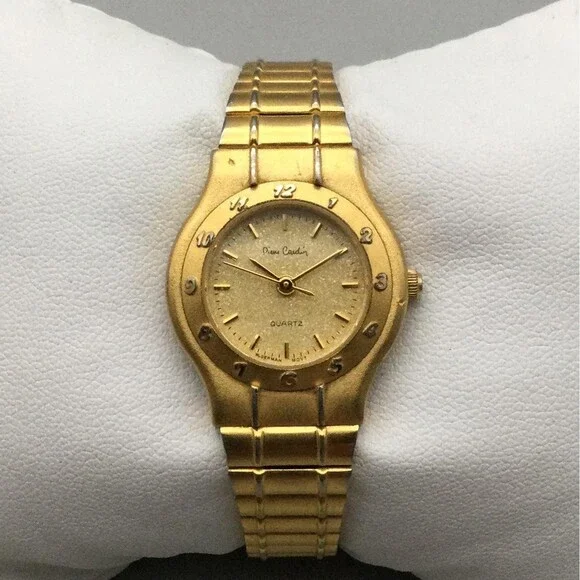 Pierre Cardin Womens Watch 24mm Gold Tone Adjustable Bracelet Dress New Battery