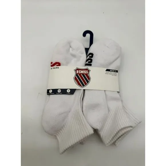 Men k Swiss half cushion socks shoe size 6-12.5