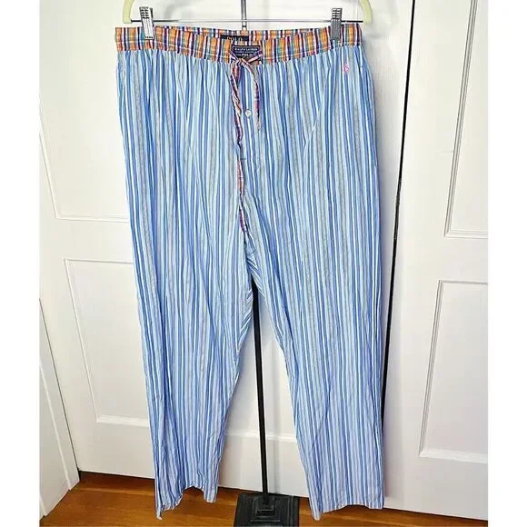 Polo Ralph Lauren Blue Striped Pajama Pants Large
