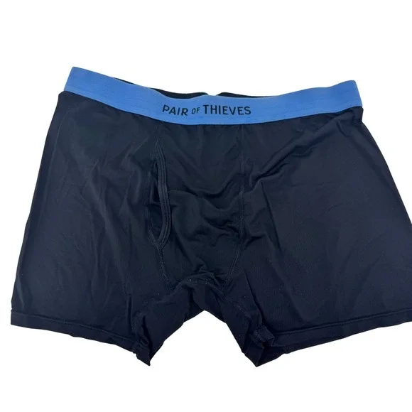 Pair of Thieves Men Black Boxer Briefs Athletic‎ Performance Stretch Size Large