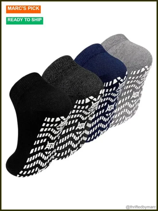 Non Slip Grippy Ankle Socks with Arch Support for Yoga Hospital Men Women