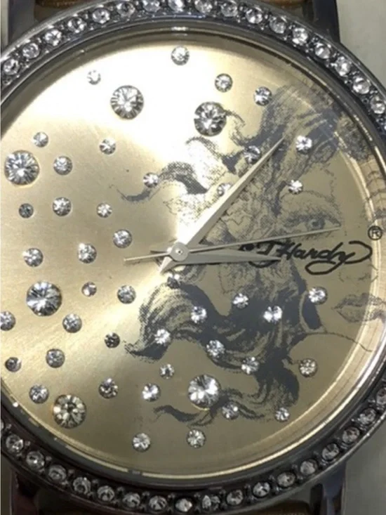 Ed Hardy watch gold with Swarovski  crystals