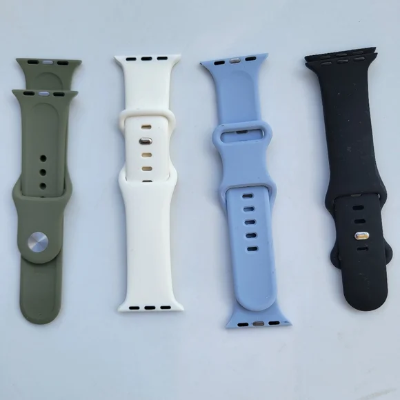 Set Of 4 Apple Watch 38-40mm Sillicon Bracelets Bundle Multicolor New