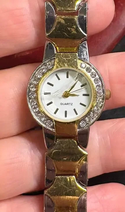 Women's Two Tone Blair Watch, Crystal Accents, Bracelet Band  Size 6 1/2