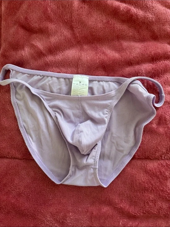 Lilac Ribbed Bikini Briefs