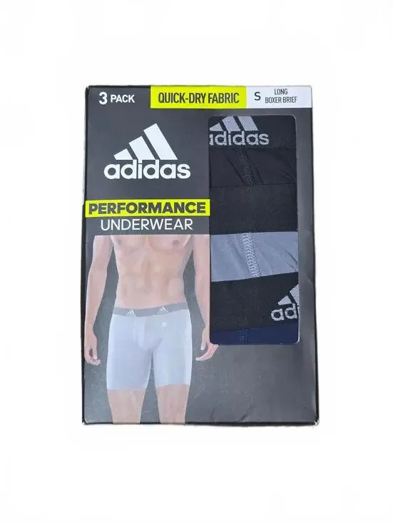 adidas Men’s Long Boxer Brief Underwear 3 Pack Small