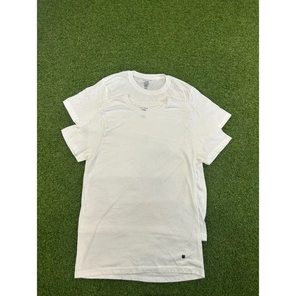 Lucky Brand Mens 2 Pack White T-Shirts Short Sleeve Cotton Blend size M
