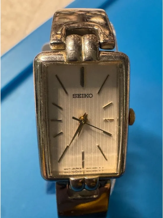 Seiko Silver Rectangular Bracelet Watch