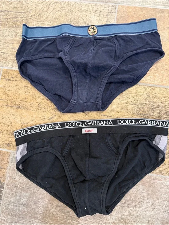 Dolce & Gabbana Black & Navy Men’s Briefs - Branded Waistband 2 Pairs (Small?)