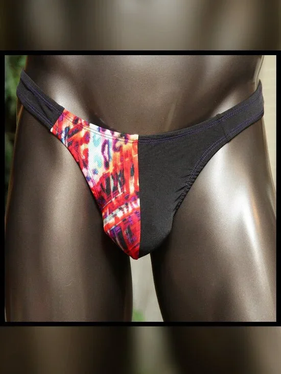 Mens Split Fabric Thin Sides Thong Handmade