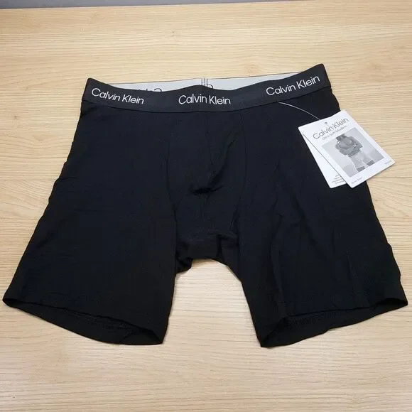 CALVIN KLEIN Boxer Brief Mens Small Solid Black Ultra Soft Modern Modal