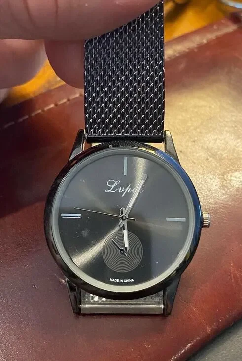 Unisex 37mm Gun Metal Tone Lupai Watch, Nylon Mesh Band