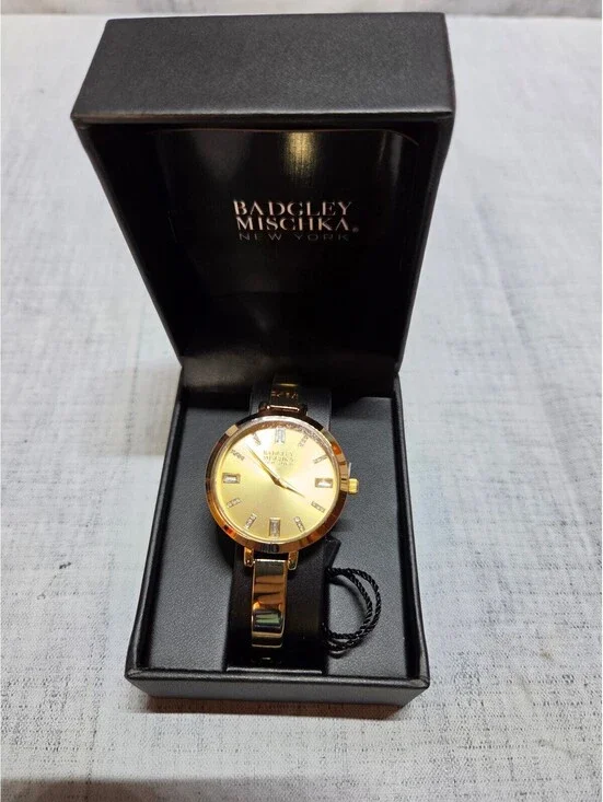 Badgley Mischka Women's Gold Tone Watch with Crystal Accents [COPY]