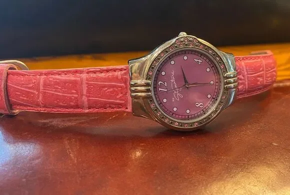 Women's 36mm Silver Tone Signature Watch, Laender Face and Crystal Accents
