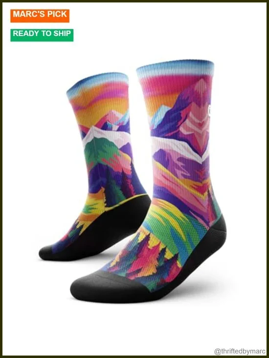 Outway Novelty Crew Socks Moisture-Wicking Athletic Calf Socks Arch Support