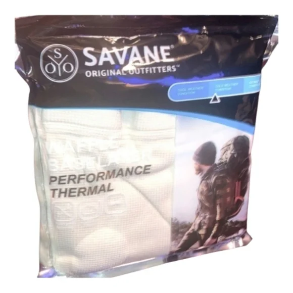Savane Performance Thermal Pant Base Layer, Antique White Size XL