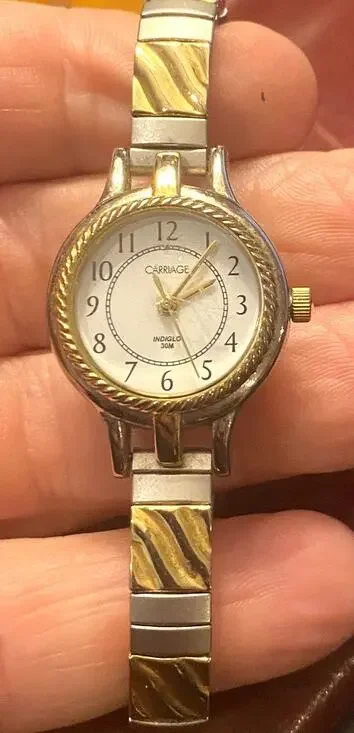 Women's Two Tone Carriage by Timex Watch, Expansion Band, WR to 30M