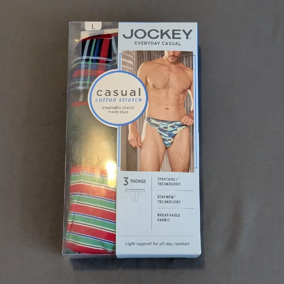 Jockey True Style Thong 3 Pack - Size L ( 36