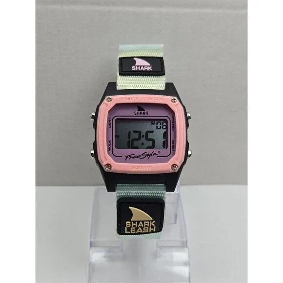 Freestyle Shark Classic Leash Rose Tea Pink Night Vision Watch New Battery 300FT