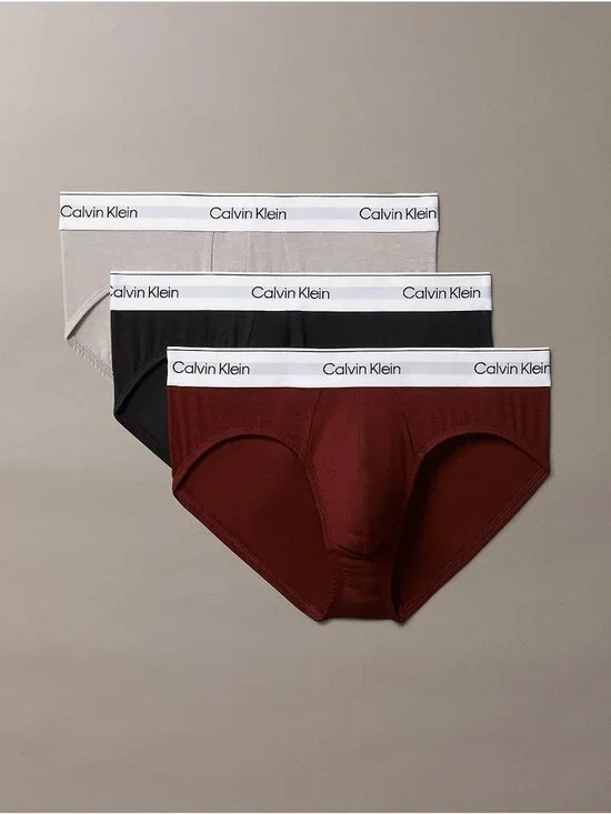 Calvin Klein Men's Modern Cotton Stretch 3-Pack Hip Brief - Multi - XL