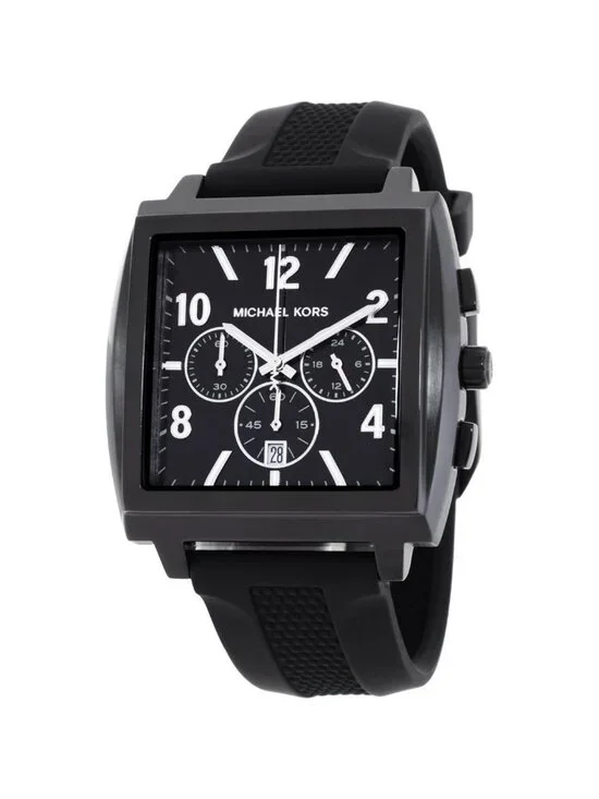 NWT Michael Kors Rhys Chronograph Quartz Black Dial Watch