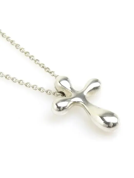 Auth Tiffany&Co. Small Cross Necklace #300092T12B