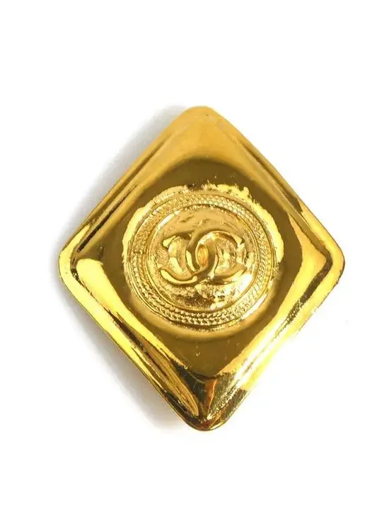 Auth Chanel Cc Logo Brooch Gold Metal - #300089C32B