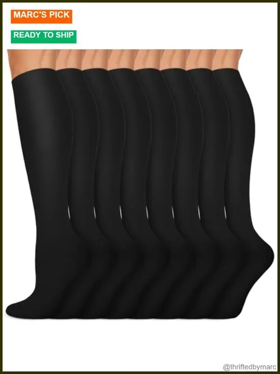 Compression Socks 8 Pairs 15-20 mmHg Circulation Support Nurses Travel Running