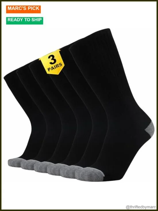 Athletic Socks Crew Heavy Cushion Moisture Wicking Cotton Blend Arch Support