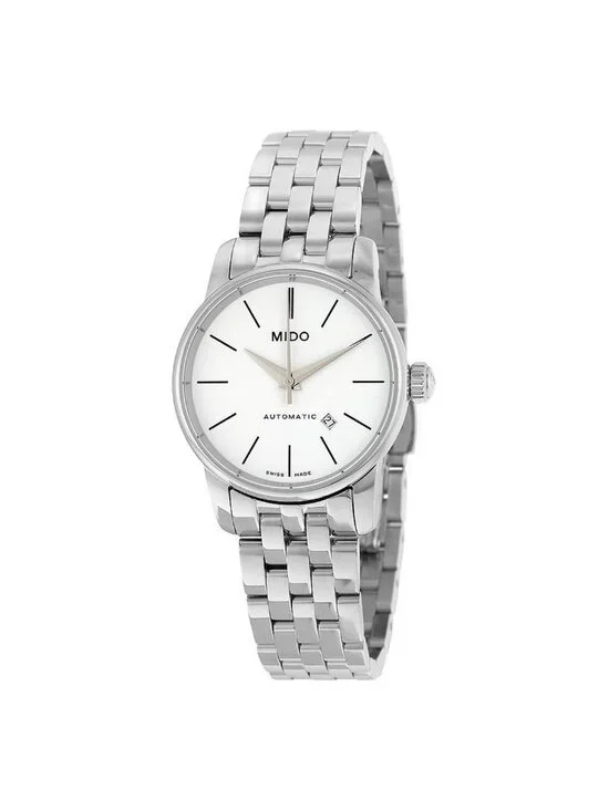 NWT Mido Baroncelli Automatic White Dial Stainless Steel Ladies Watch