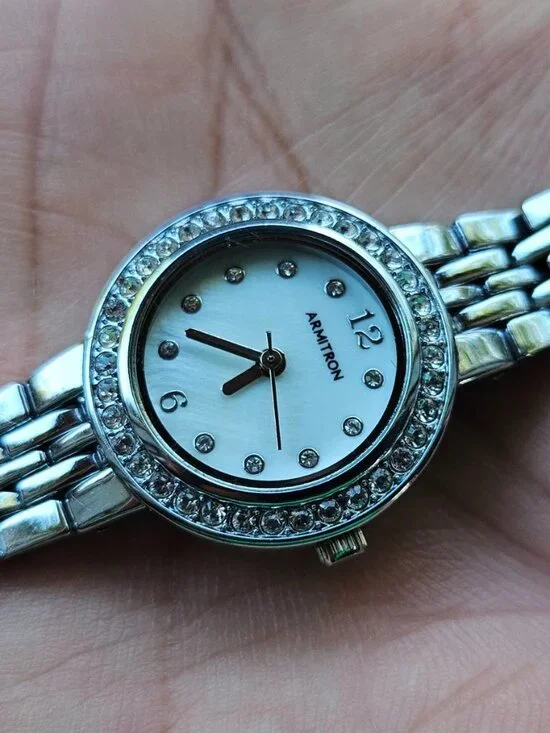 Armitron Ladies Wristwatch Crystals Accent Bezel Quartz Analog Wrist Watch