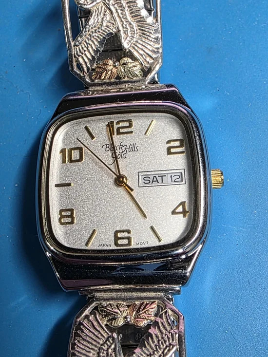 Black Hills Gold Silver-Tone Watch with Gold Accents