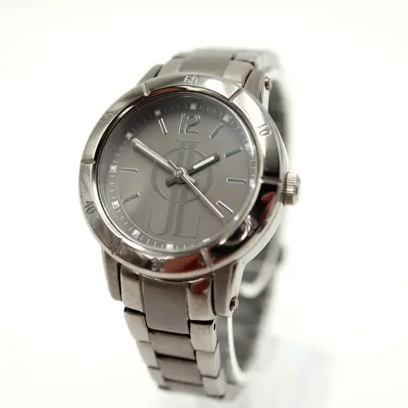 Jennifer Lopez Womens Gray Gunmetal Watch 30mm Stainless Steel with New Battery