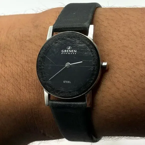 Silver & Black Grenen Watch