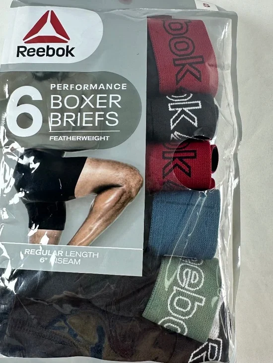 Reebok Performance Boxer Briefs-Size Small-6 pair - Regular Length - 6