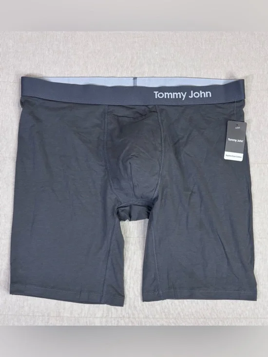 Tommy John Cool Cotton Boxer Briefs XL Gray 8” Luxe Stretch NWT