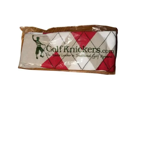 Golf Knickers Colorful Knee High Argyle Cotton Socks For Men Red White Tan New