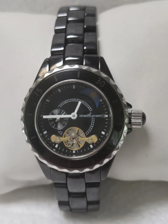 HENRI LaPOINTE AUTOMATIC MOVEMENT VINTAGE 'OPEN HEART' MOON PHASE