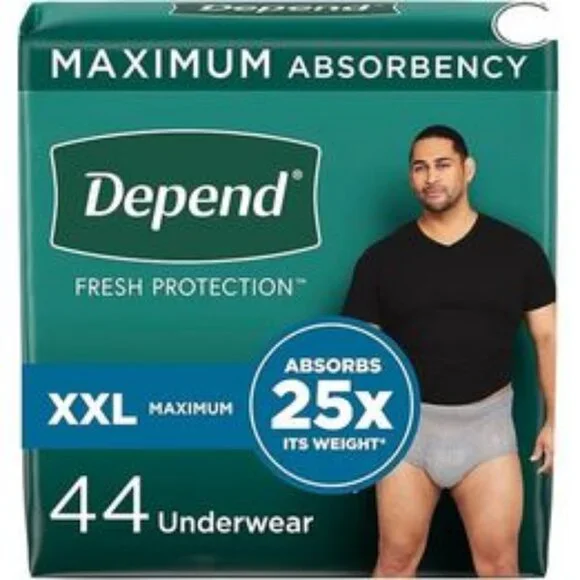 Depend Fresh Protection‎ Adult Incontinence Underwear for Men, Maximum XX…
