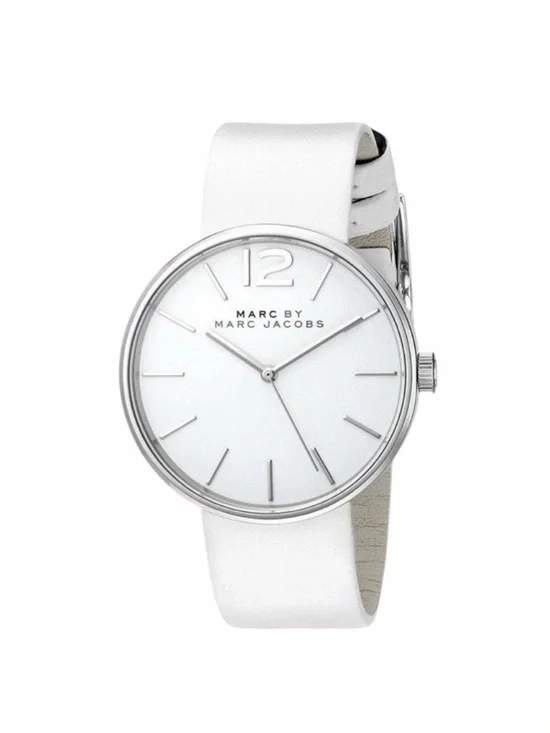 Marc Jacobs Authentic MBM1361 Peggy White Leather‎ Women's Quartz Strap Watch
