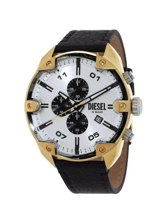 NWT Diesel Spiked Chronograph Quartz Silver Dial Men's Watch