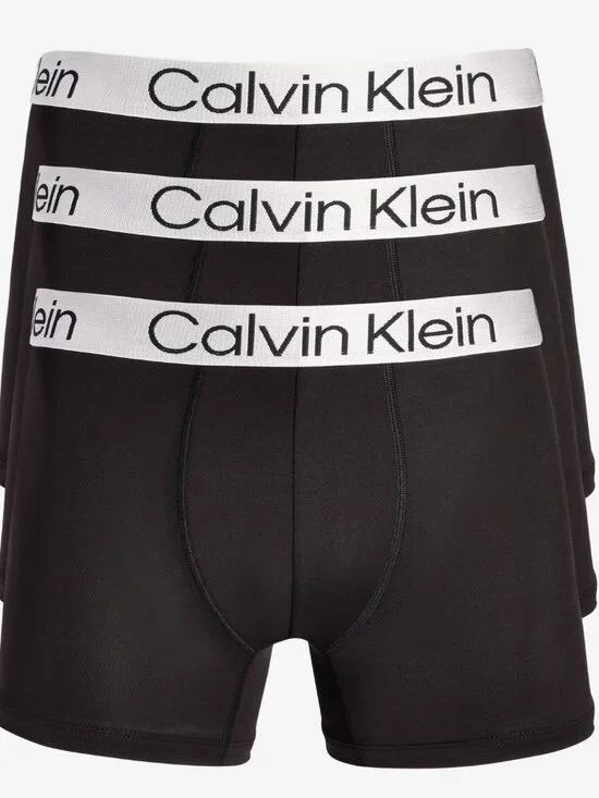 Calvin Klein Men's 3-Pk. Chromatic Brushed Micro Trunks - Black