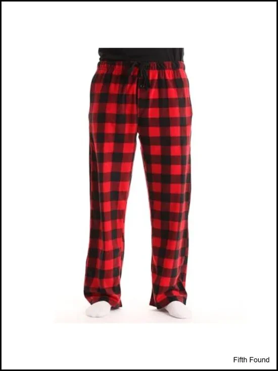 Micro Fleece Buffalo Plaid Pajama Pants with Pockets