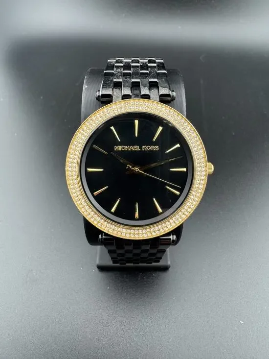 Michael Kors Darci MK3322 Black Pave Crystal Watch Womens