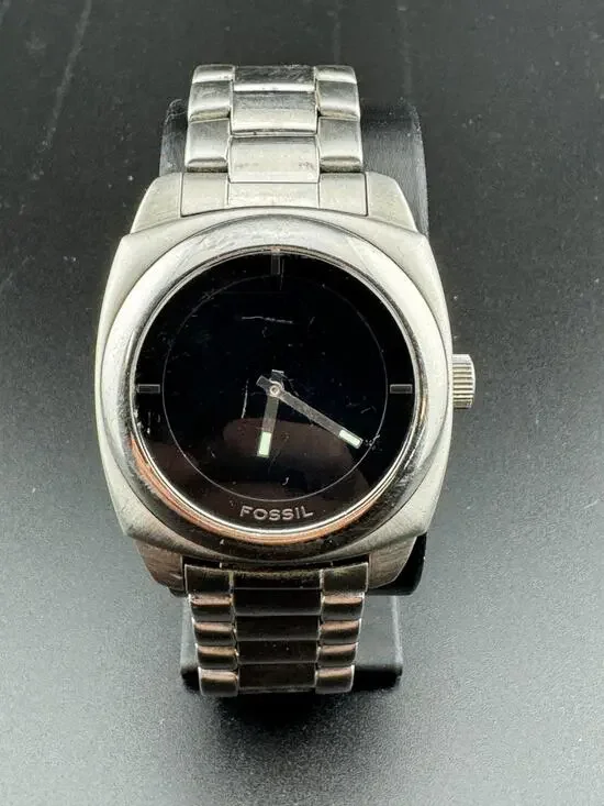 Fossil Big Tic JR-8090 Vintage Analog Watch Stainless Steel