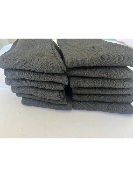 Black Work Crew Socks Men 12 Pack Everyday Socks Size 10-13 NEW