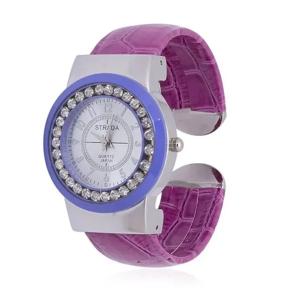 STRADA Cuff Austrian Crystal Bracelet Watch