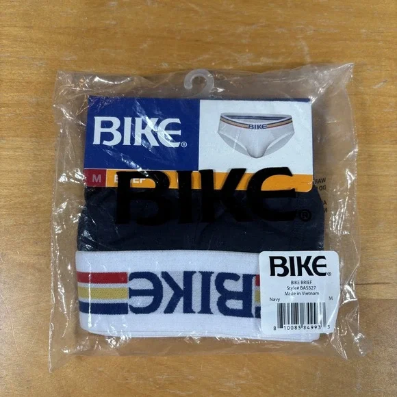 Bike Stretch Cotton Brief Underwear Men's Medium Navy Blue New