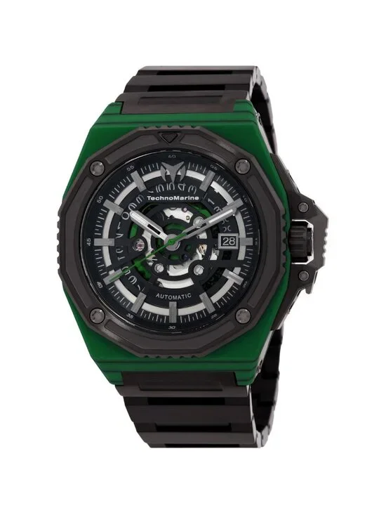 NWT Technomarine Carbon Nautic Automatic Black Dial Men's Watch